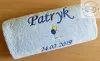 Prezent na imieniny - ręcznik z imieniem, datą 