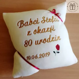 Prezent na 80 urodziny, osiemdziesiątkę - poduszka z napisem