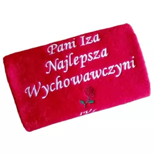 Prezent na Zakończenie Roku dla Nauczyciela, Wychowawcy, Przedszkolanki - ręcznik z haftem