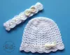 Komplet szydełkowy 2cz. opaska+czapka, KOLEKCJA KOKARDKI HANDMADE - 6