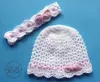 Komplet szydełkowy 2cz. opaska+czapka, KOLEKCJA KOKARDKI HANDMADE - 7