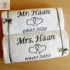Prezent na Ślub - ręczniki personalizowane imieniem, datą