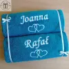 Prezent ślubny - ręczniki personalizowane z imieniem
