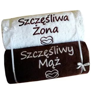 Prezent na Ślub - oryginalny i praktyczny - ręczniki z haftem