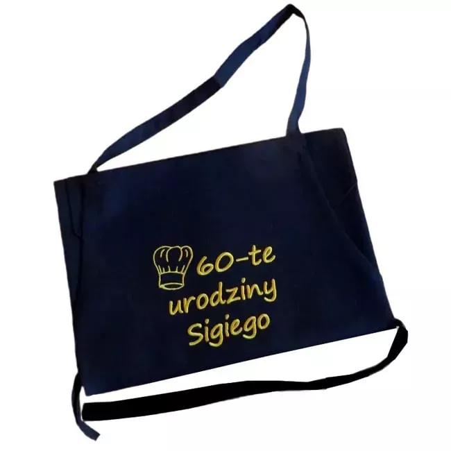 Praktyczny prezent na 60 urodziny - fartuch z haftem