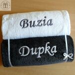 Ręczniki z haftem Buzia / Dupka