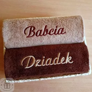 Ręczniki z imieniem (haftem) w koszu - 2 szt. 70x140 cm