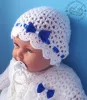 Czapeczka dla noworodka na szydełku - KOLEKCJA KOKARDKI - 3