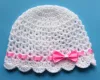 Czapeczka dla noworodka na szydełku - KOLEKCJA KOKARDKI - 9