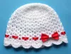 Czapeczka dla noworodka na szydełku - KOLEKCJA KOKARDKI - 11