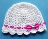 Czapeczka dla noworodka na szydełku - KOLEKCJA KOKARDKI - 12