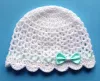 Czapeczka dla noworodka na szydełku - KOLEKCJA KOKARDKI - 15