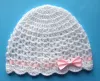 Czapeczka dla noworodka na szydełku - KOLEKCJA KOKARDKI - 8