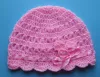 Czapeczki szydełkowe - KOLEKCJA KWIATY czapeczka szydełkowa czapka niemowlęca narodziny roczek - 4
