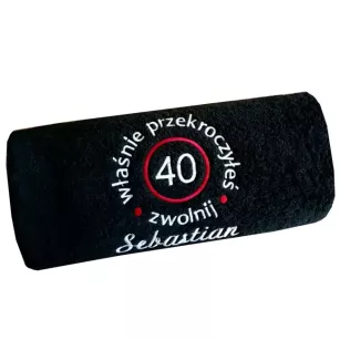 Prezent na 40 urodziny, czterdziestkę - ręcznik z napisem, haftem