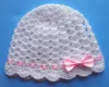Czapeczka szydełkowa niemowlęca - KOLEKCJA KOKARDKI - 2