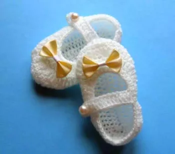 Buciki szydełkowe - KOLEKCJA KOKARDKI butki niemowlęce chrzest narodziny sesja foto noworodek niemowlę