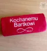 Prezent na Walentynki dla Niej Niego - ręcznik z napisem, haftem - 15