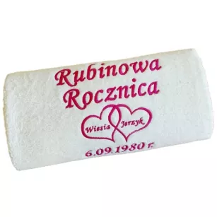 Ręcznik z haftem na ŚLUB, ROCZNICĘ - super prezent