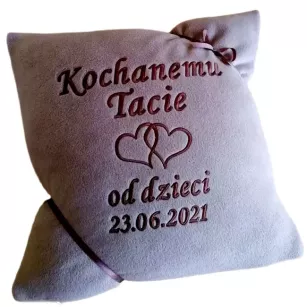 Prezent dla Mamy, Taty, Teściowej, Teścia - poduszka z haftem