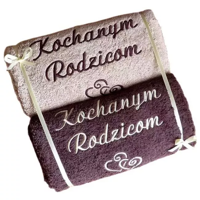 Podziękowania ślubne dla Rodziców - ręczniki haftowane