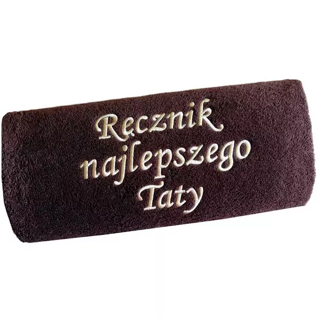 Prezent na Dzień Ojca dla Taty, Teścia - ręcznik z napisem, haftem