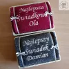 Podziękowania dla Świadków - ręczniki personalizowane z haftem, napisem w koszu
