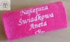 Prezent dla Świadkowej na podziękowania ślubne - ręcznik personalizowany z haftem, napisem