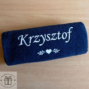 Prezent dla Krzysztofa - duży ręcznik 70x140 z imieniem haftem