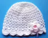 Czapeczki szydełkowe - KOLEKCJA KWIATY czapeczka szydełkowa czapka niemowlęca na chrzest do chrztu narodziny roczek - 2