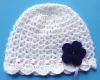 Czapeczki szydełkowe - KOLEKCJA KWIATY czapeczka szydełkowa czapka niemowlęca na chrzest do chrztu narodziny roczek - 10