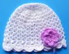 Czapeczki szydełkowe - KOLEKCJA KWIATY czapeczka szydełkowa czapka niemowlęca na chrzest do chrztu narodziny roczek - 9