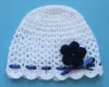 Czapeczki szydełkowe - KOLEKCJA KWIATY czapeczka szydełkowa czapka niemowlęca na chrzest do chrztu narodziny roczek - 12