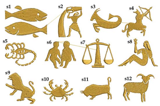 ręczniki na rocznicę ślubu - grafiki znaki zodiaku